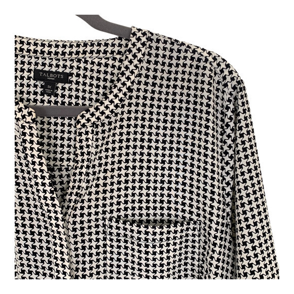 Talbots Black/White Designs Blouse Tunic Sz‎ 1X - Picture 4 of 4